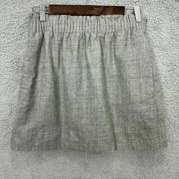 J.crew mini skirt womens 2 gray pull on wool pockets preppy career academia - Picture 1 of 7